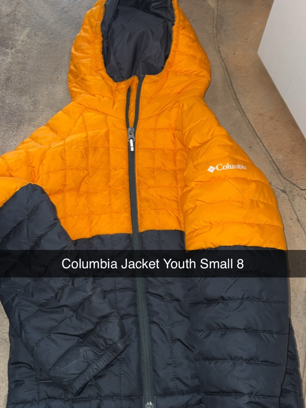 Columbia Youth Hooded Two-Tone Puffer Jacket - Yellow & Black